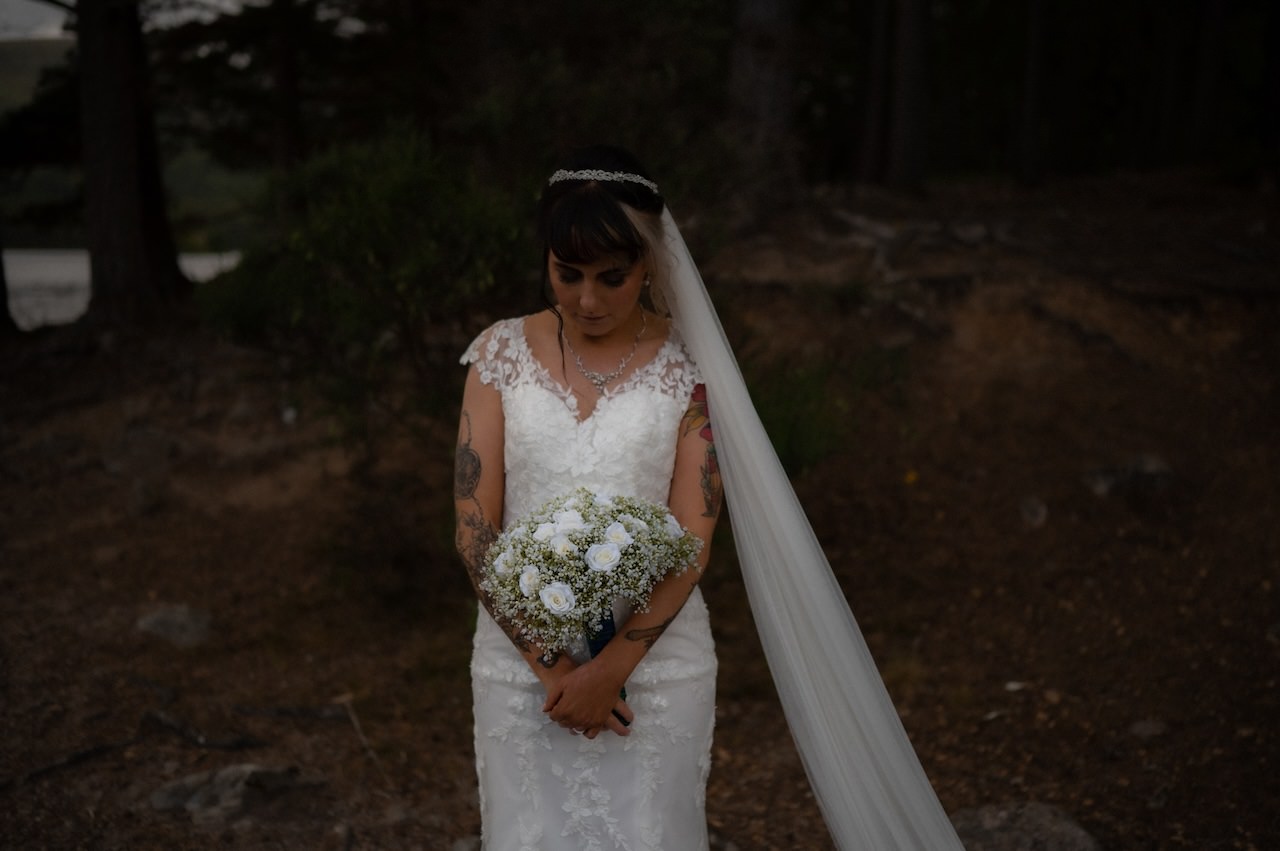 A Loch an Eilein Intimate Wedding 24 Loch an Eilein Bride Portrait