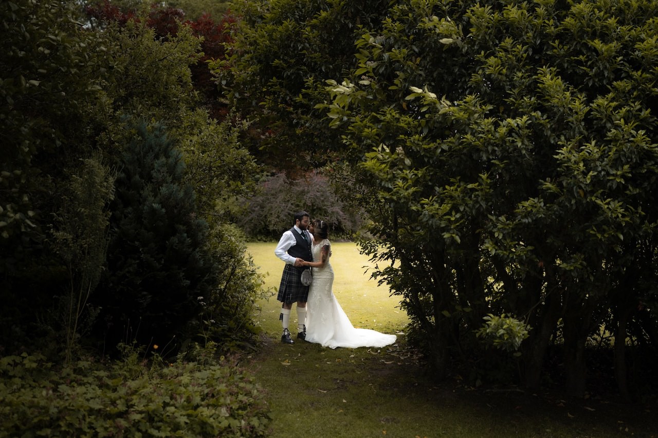 A Loch an Eilein Intimate Wedding 36 Scottish Wedding Bride and Groom Portrait session