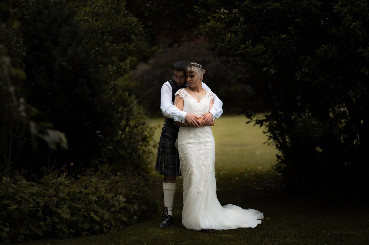 A Loch an Eilein Intimate Wedding 37 Scottish Wedding Bride and Groom Portrait session