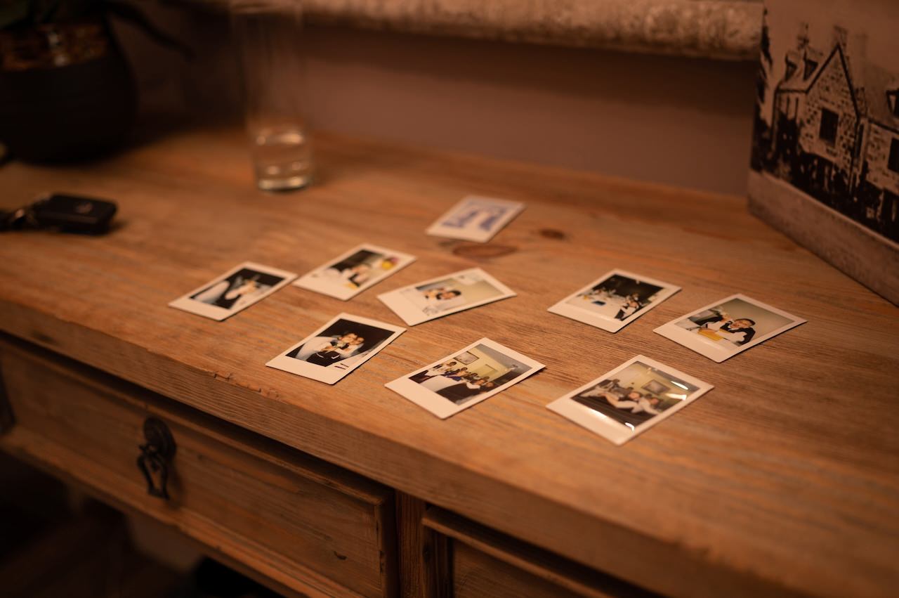 A Loch an Eilein Intimate Wedding 38 Scottish Wedding Reception Polaroid