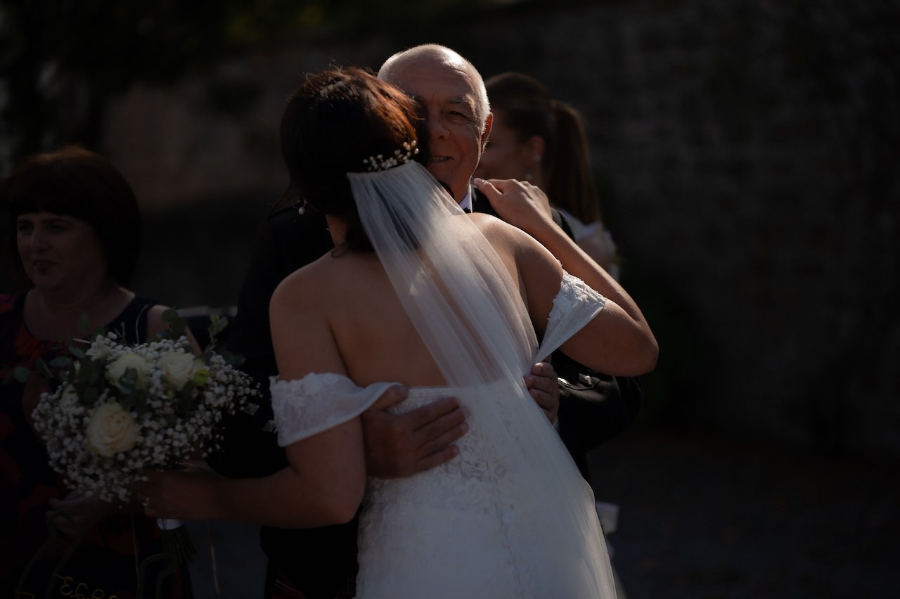 The Big Fat Scottish Wedding in Highlands 24 Scottish Wedding Bride and Dad Candid Moments