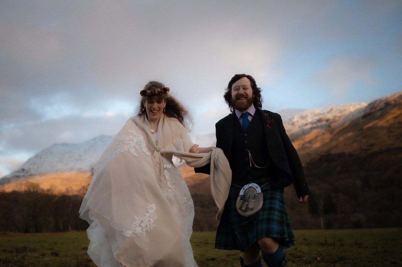 Sunset Wedding Bride and Groom Natural Portraits