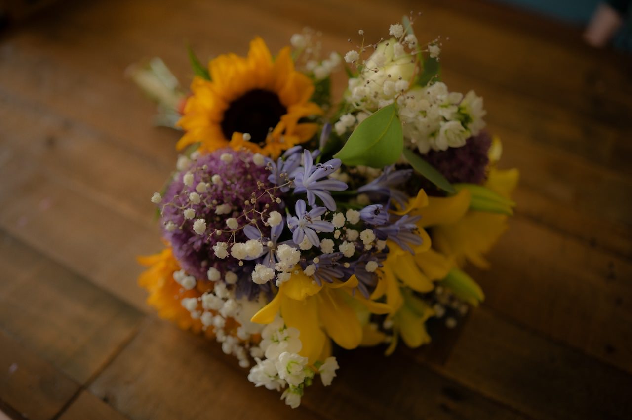 Harburn Barn Sunflower Rustic Wedding Bouquet