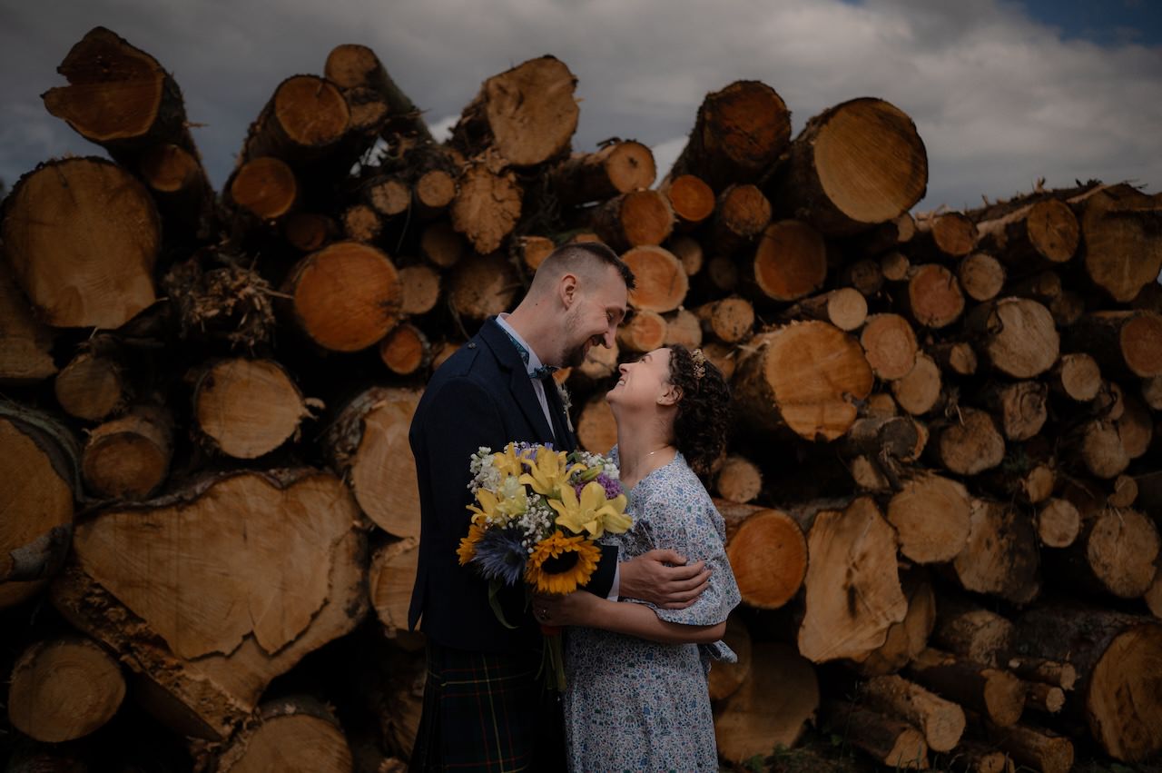 Harburn Barn Bride And Groom Portraits