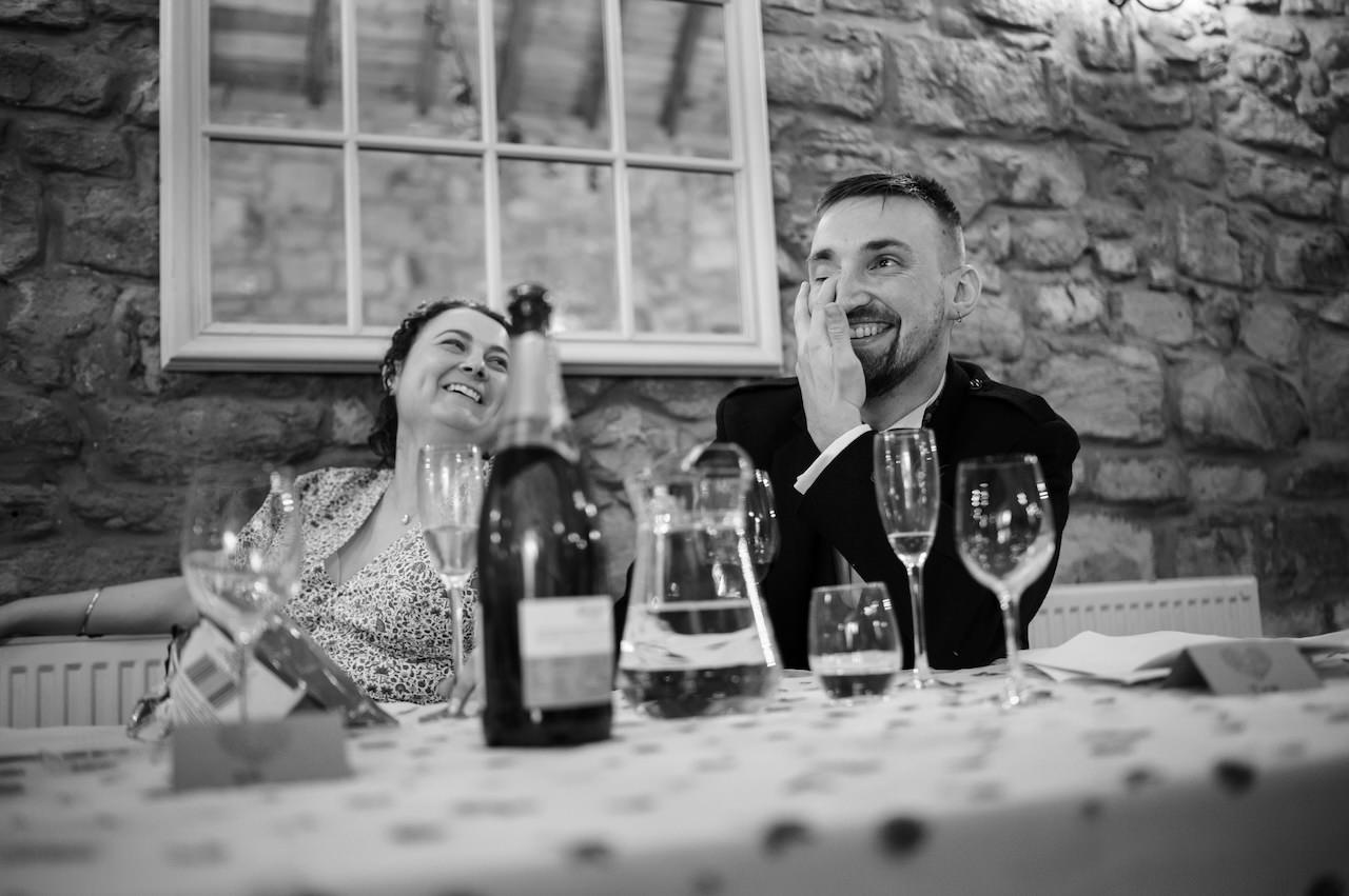 Harburn Barn Speeches Bride and Groom