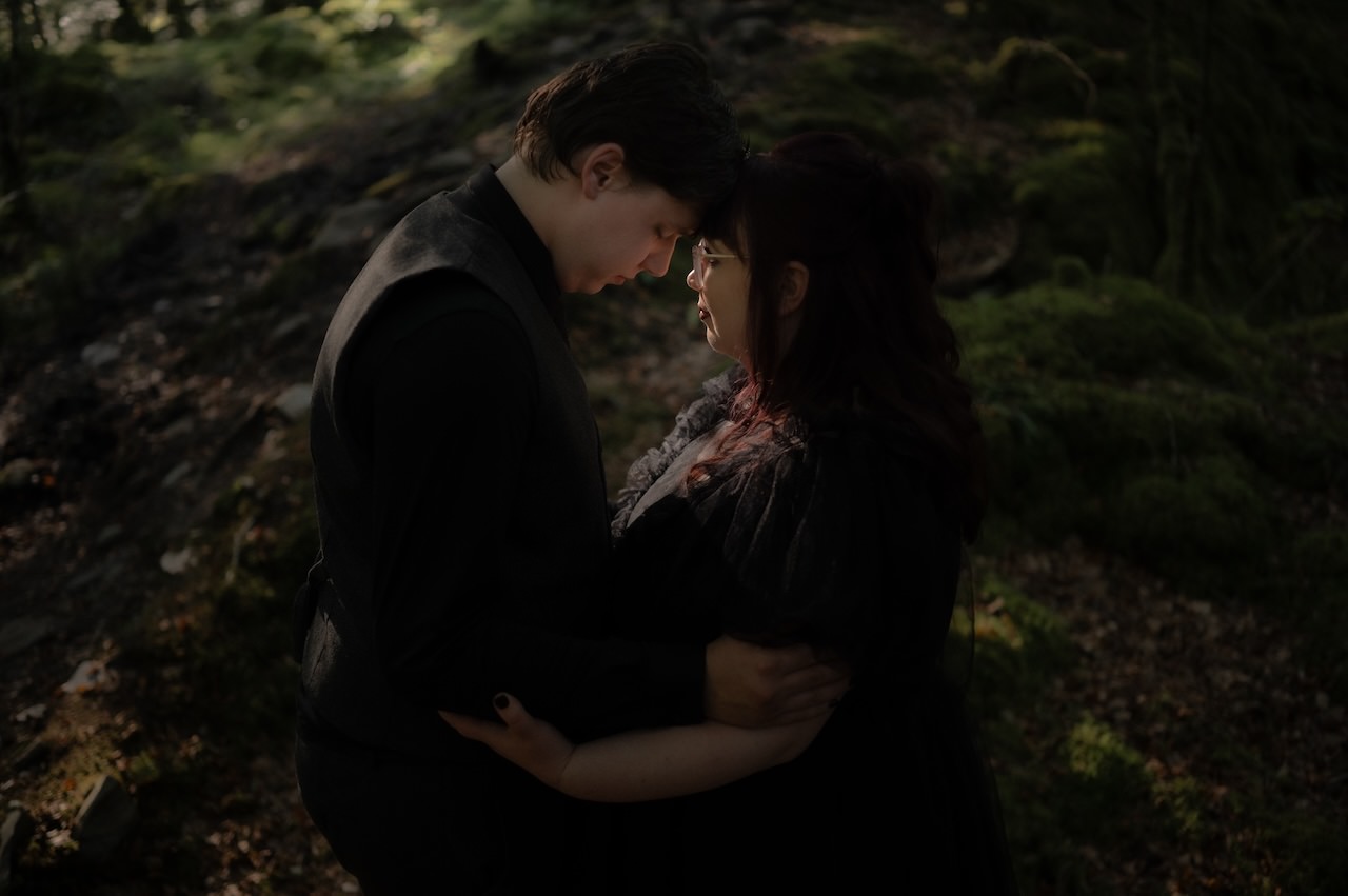 Gothic Elopement Wedding in the Highlands - Ivy & Daniel 34 St Mary's Wedding Space Goth Elopement in Highlands
