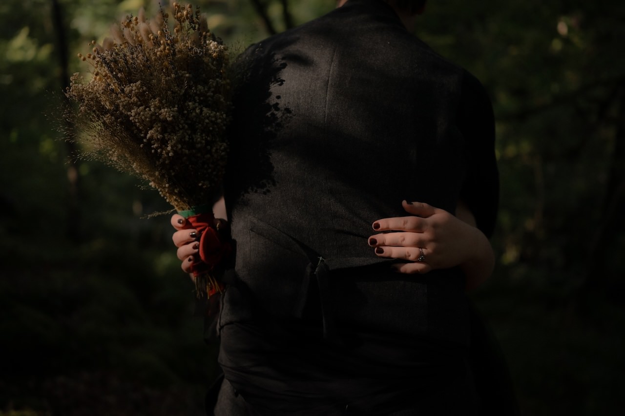 Gothic Elopement Wedding in the Highlands - Ivy & Daniel 35 St Mary's Wedding Space Goth Elopement in Highlands