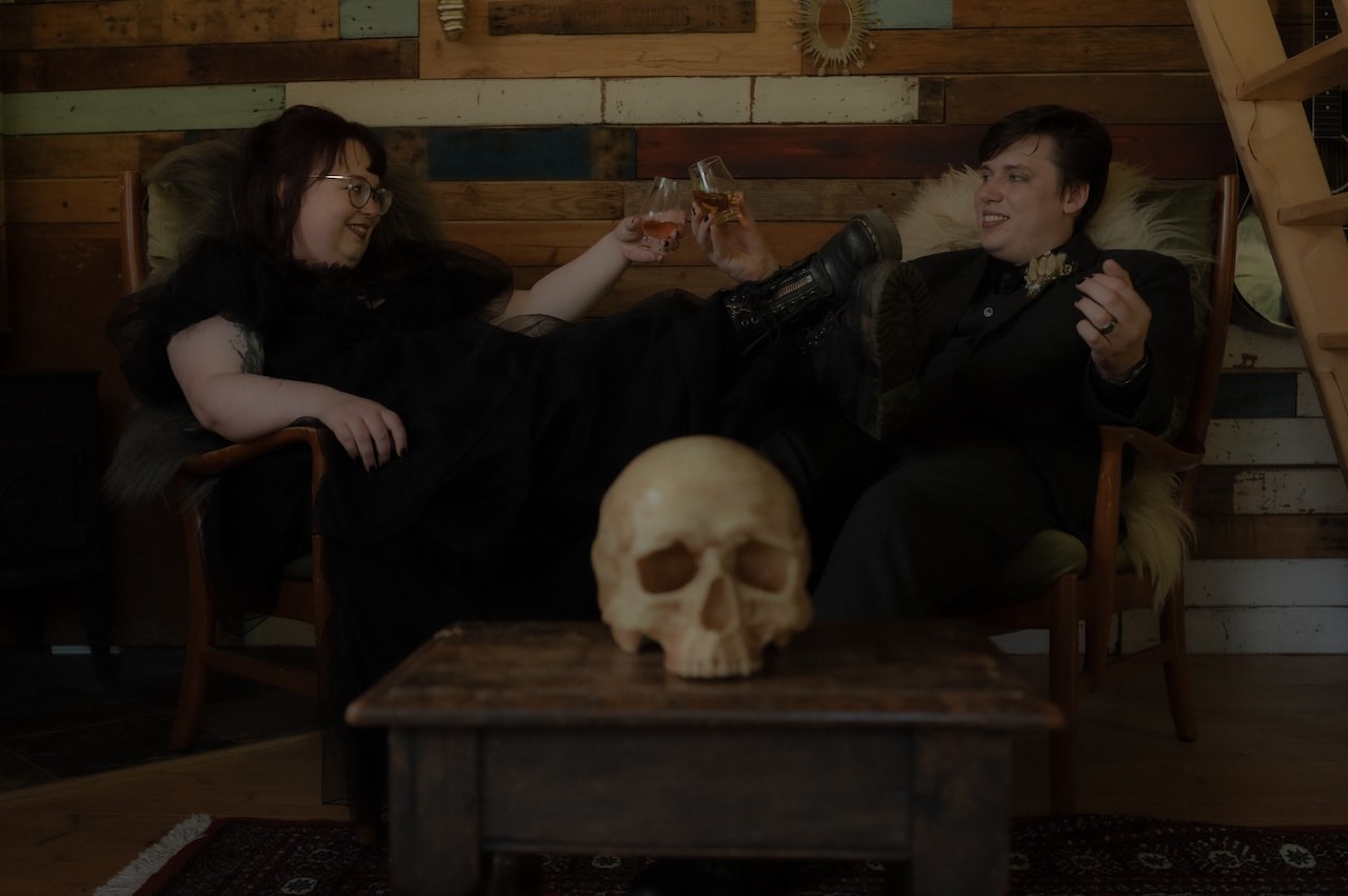 Gothic Elopement Wedding in the Highlands - Ivy & Daniel 40 St Mary's Cabin Goth style Elopement