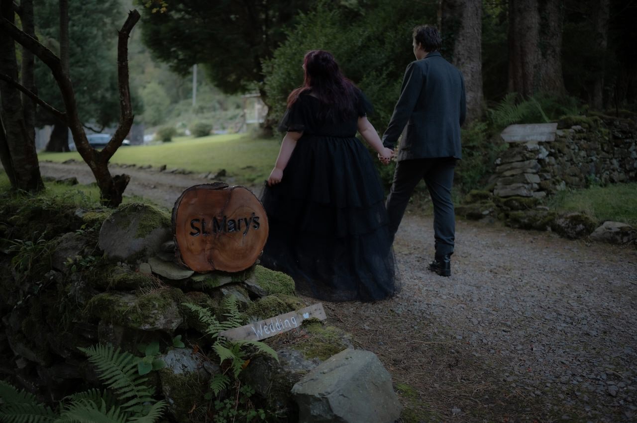 Gothic Elopement Wedding in the Highlands - Ivy & Daniel 43 St Mary's Wedding Space Goth Elopement in Highlands
