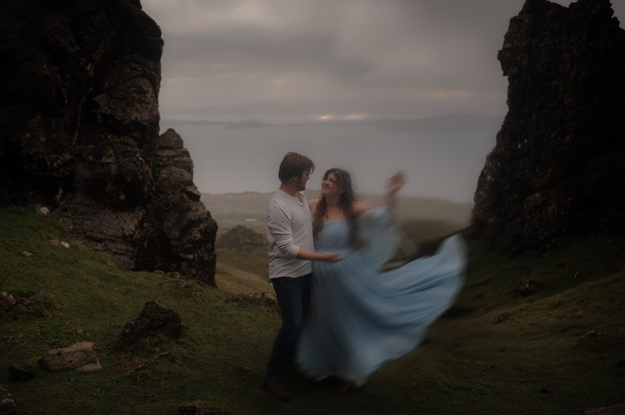 Isle of Skye Adventure Session - Maggie & Kyle 16 Old Man Storr Couple Adventure Session