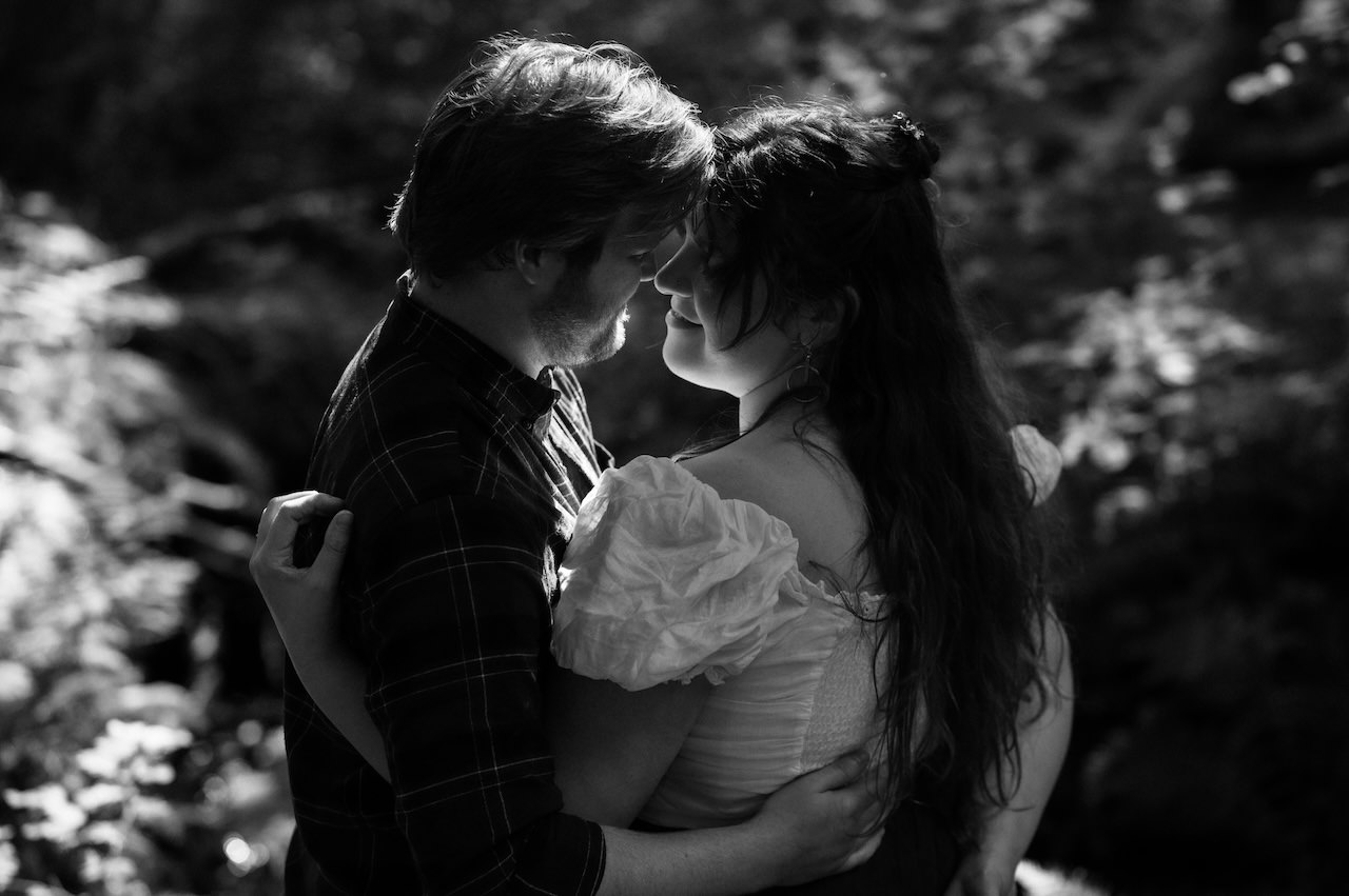 Isle of Skye Adventure Session - Maggie & Kyle 30 Romantic Engagement Session in Woodland Scotland