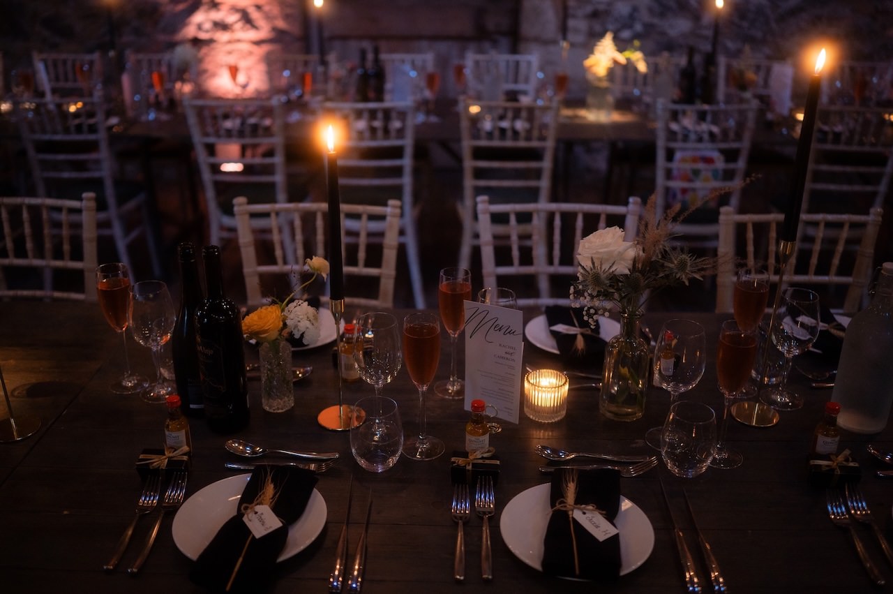 Perthshire Barn Wedding Venues - The Byre at Inchyra 41 The Byre at Inchyra Wedding Table Decor with candles