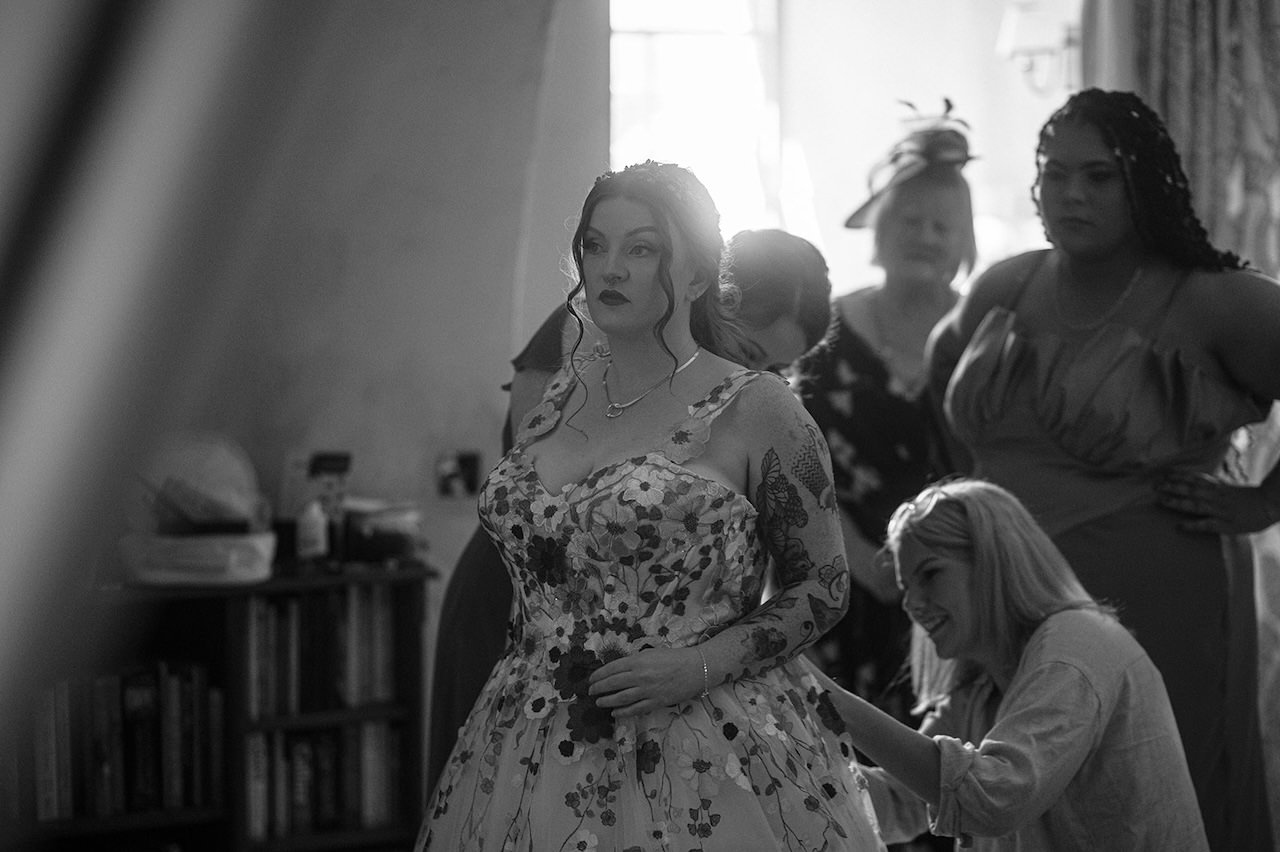 Neidpath Castle Wedding The Bride's Dress