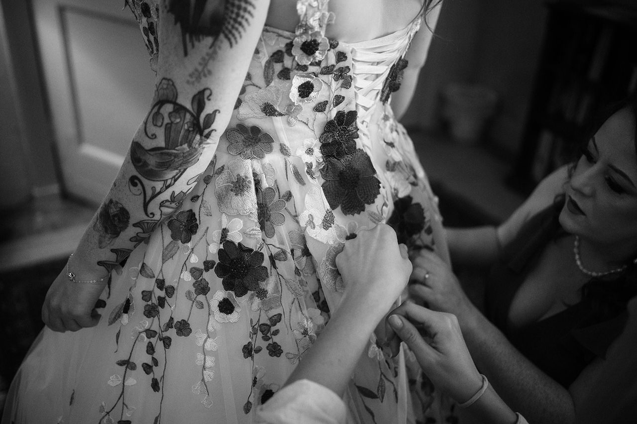 Neidpath Castle Wedding The Bride's Dress