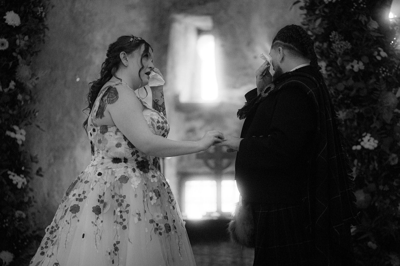 Medieval Neidpath Castle Wedding  Ceremony
