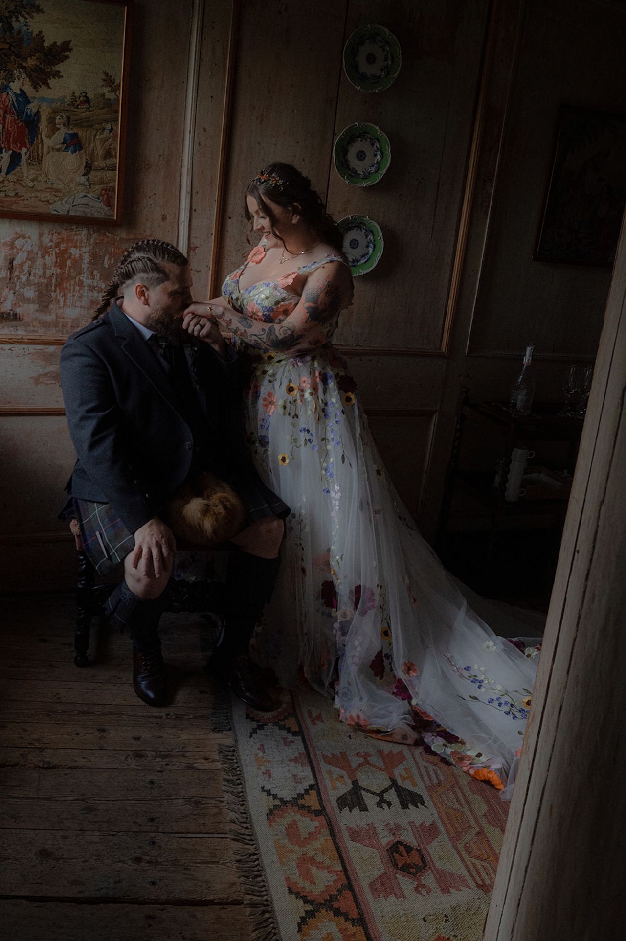 Neidpath Castle Wedding Medieval Interior Romanic Photography