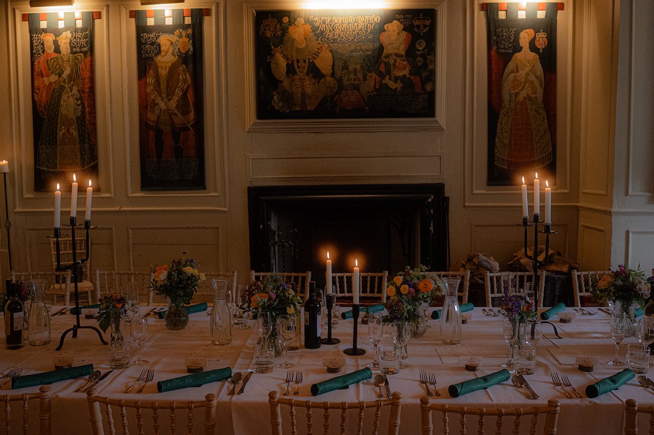 Neidpath Castle Wedding Dinner Table