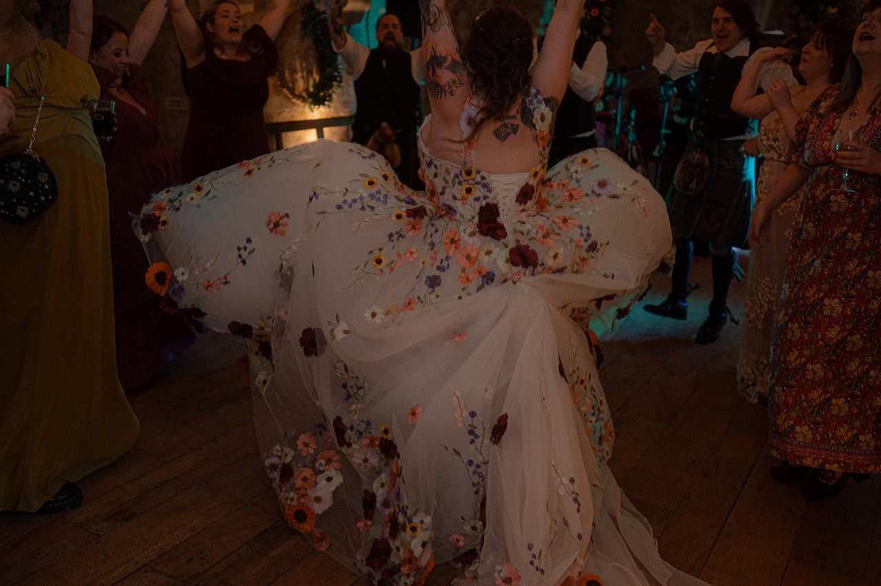 Neidpath Castle Wedding  Dress