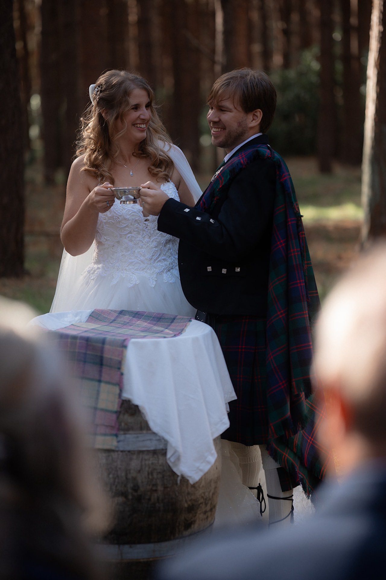 Quaich ceremony in the woodland, Scottish Wedding