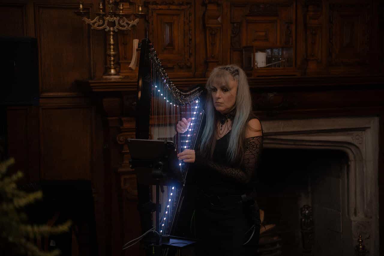 Gothic wedding music harp artist