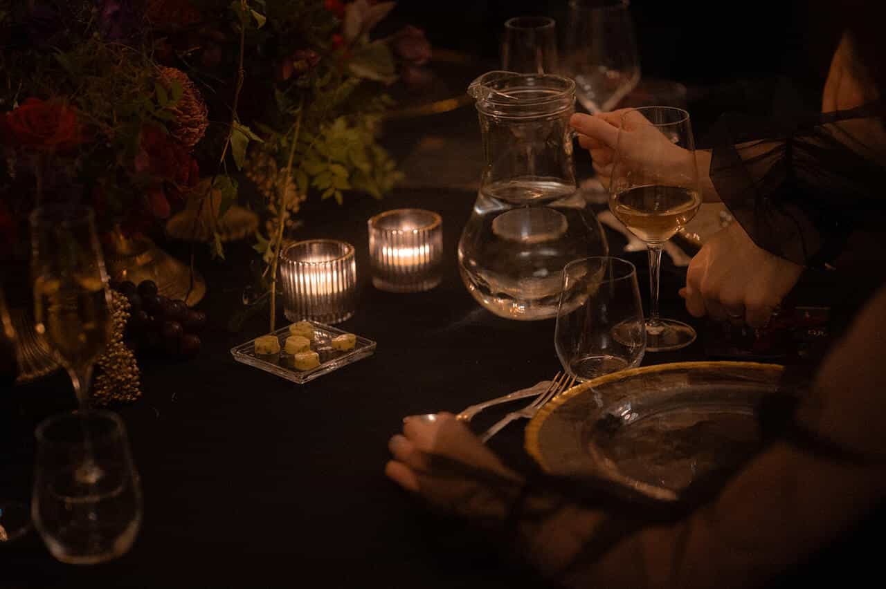 Gothic wedding dinner table