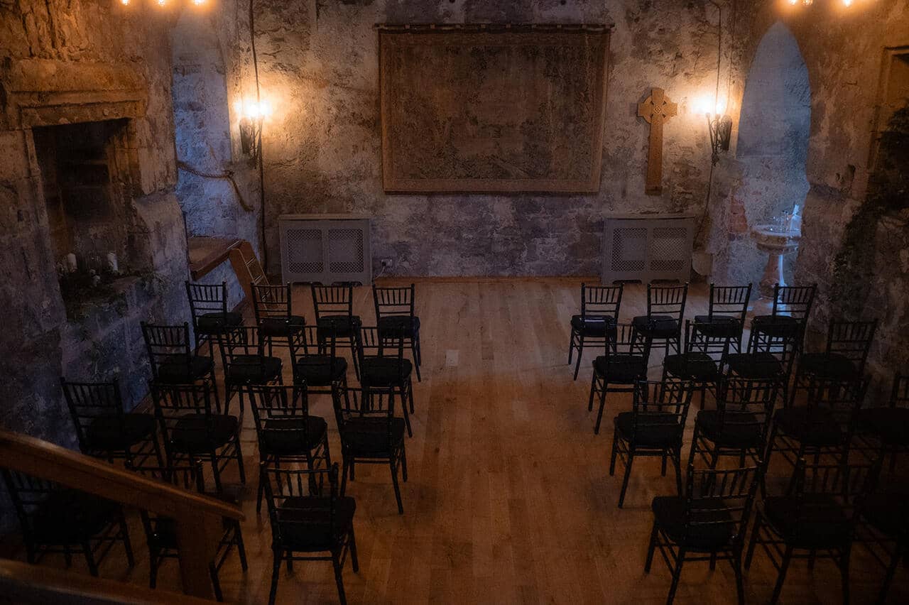 Dundas Castle Gothic Wedding Ceremony Auld Keep