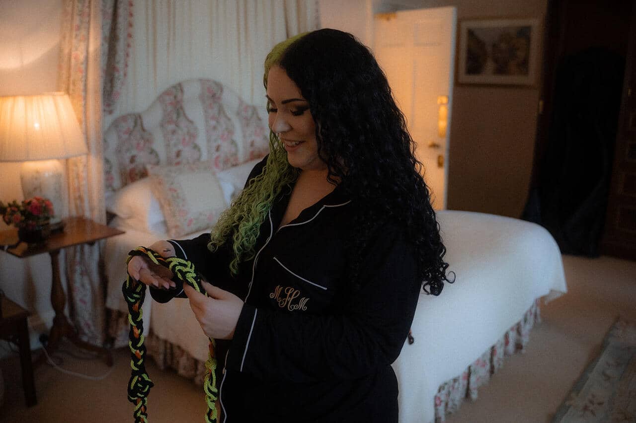 Gothic Style Bride Getting Ready