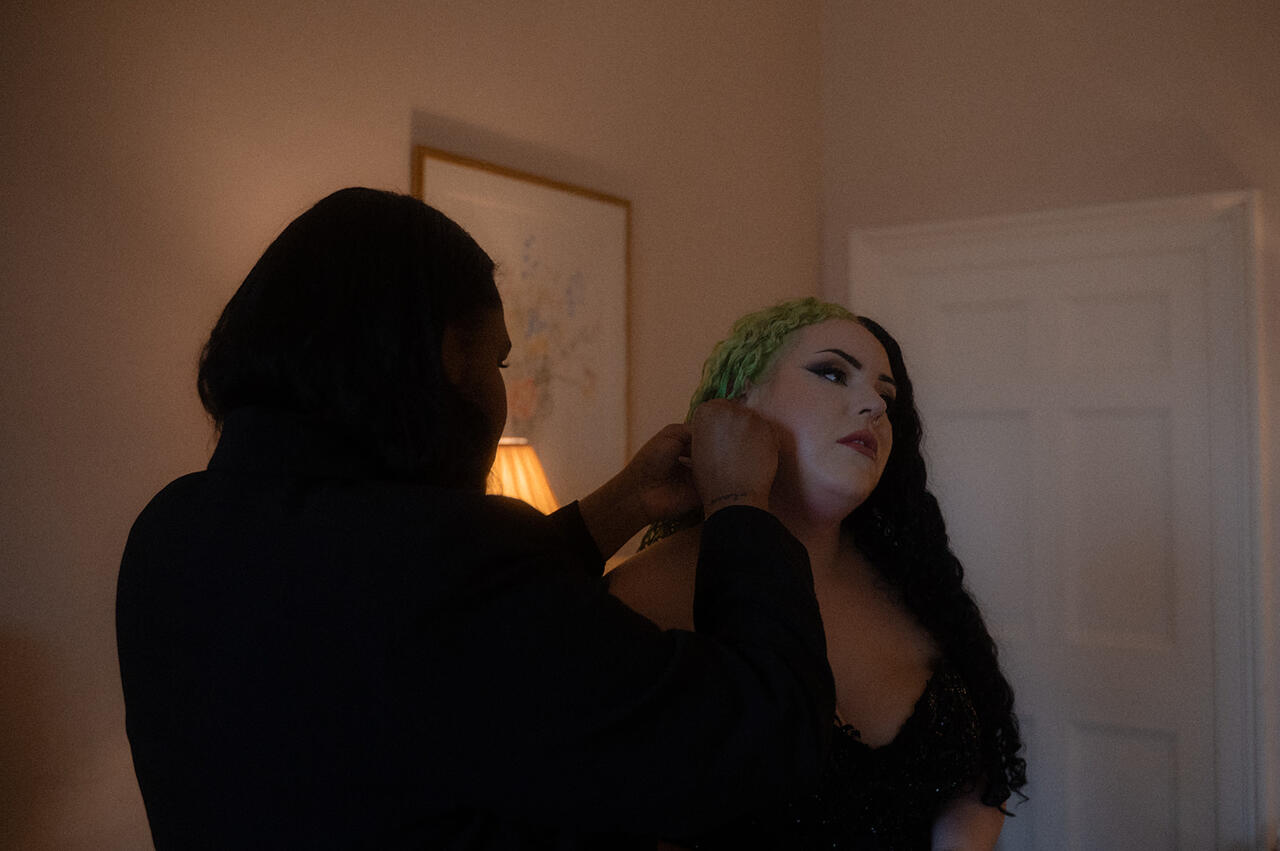 Dundas Castle Gothic Wedding Bride Getting Ready