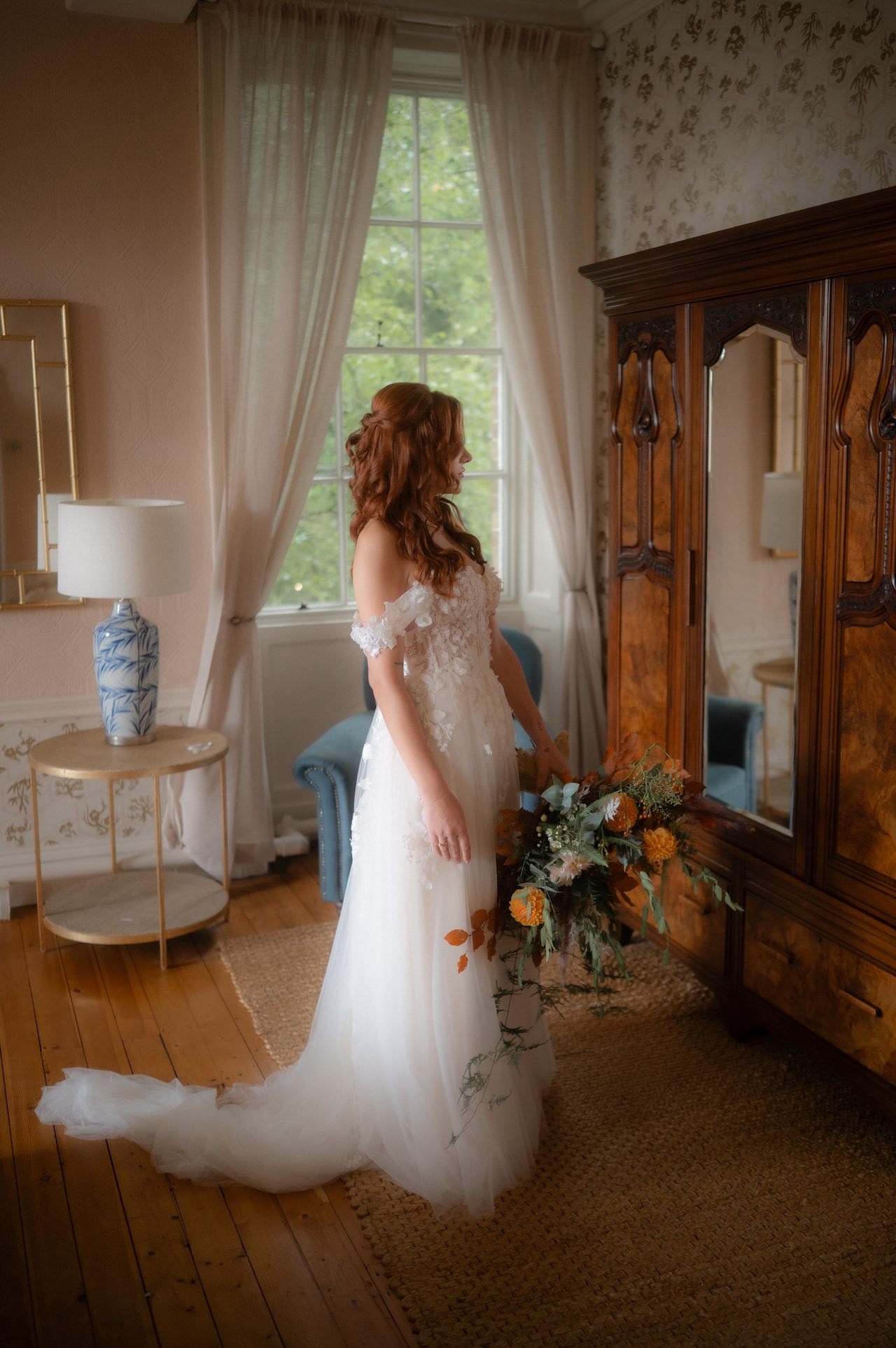 Rivington Hall Wedding Photography Bride in Dress