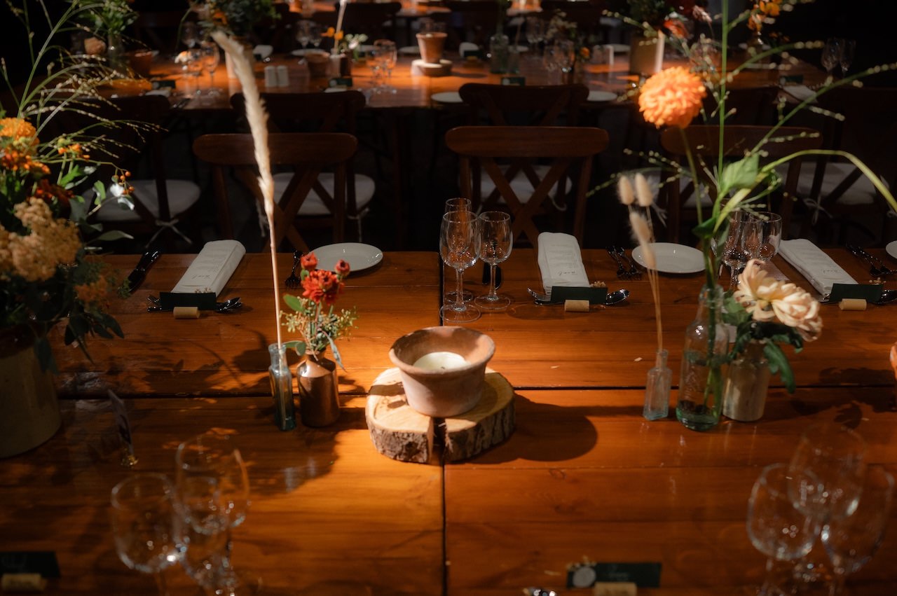 Rivington Hall Barn Wedding table decor