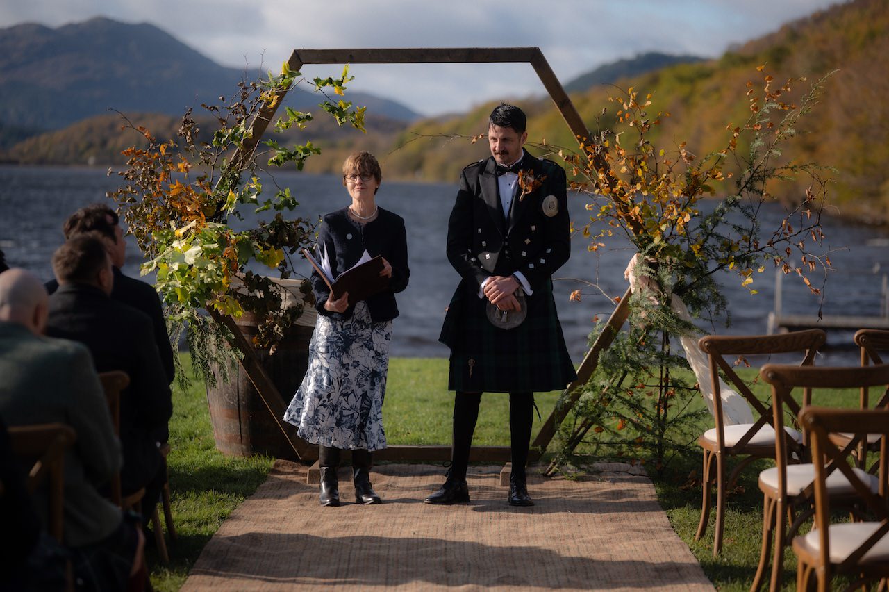 5 Reasons that make Venachar Lochside Venue Amazing for cosy, intimate weddings 11 Venachar Lochside Venue Groom waiting for the bride