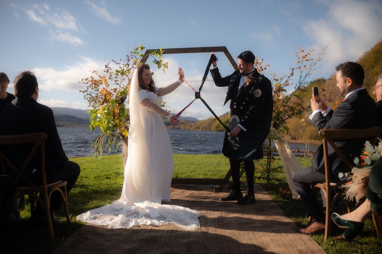 5 Reasons that make Venachar Lochside Venue Amazing for cosy, intimate weddings 17 Venachar Lochside wedding ceremony tie the knot