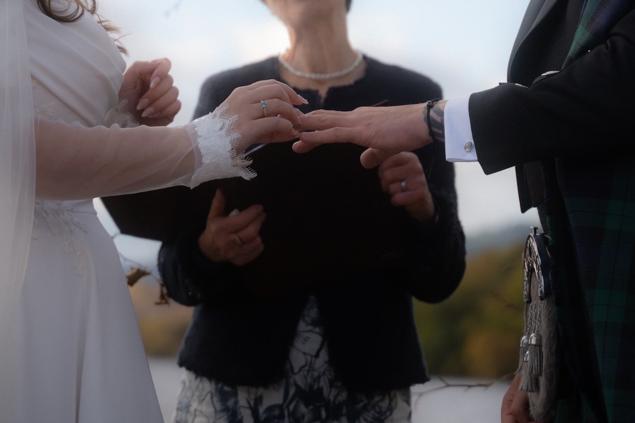 5 Reasons that make Venachar Lochside Venue Amazing for cosy, intimate weddings 20 Venachar Lochside ceremony wedding rings exchange