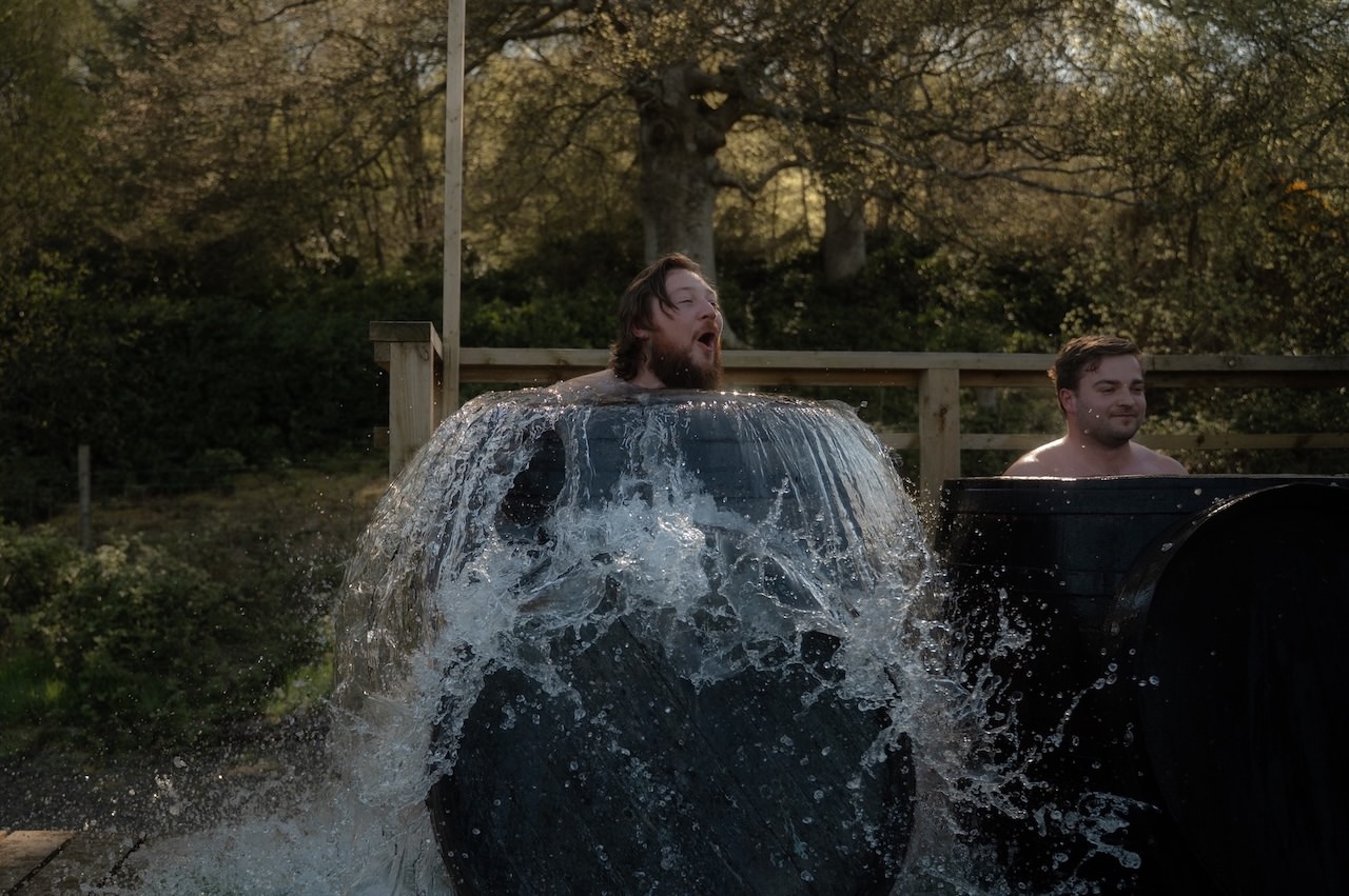 Kelburn Castle Wedding Photography - Chloe And Stewart's Big Day 3 Kelburn Estate Wedding Day Groom Cold Water Dip