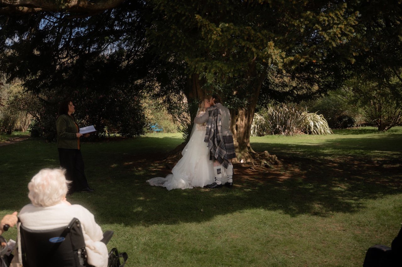Kelburn Castle Wedding Photography - Chloe And Stewart's Big Day 37 Kelburn Castle Wedding ceremony under weeping tree