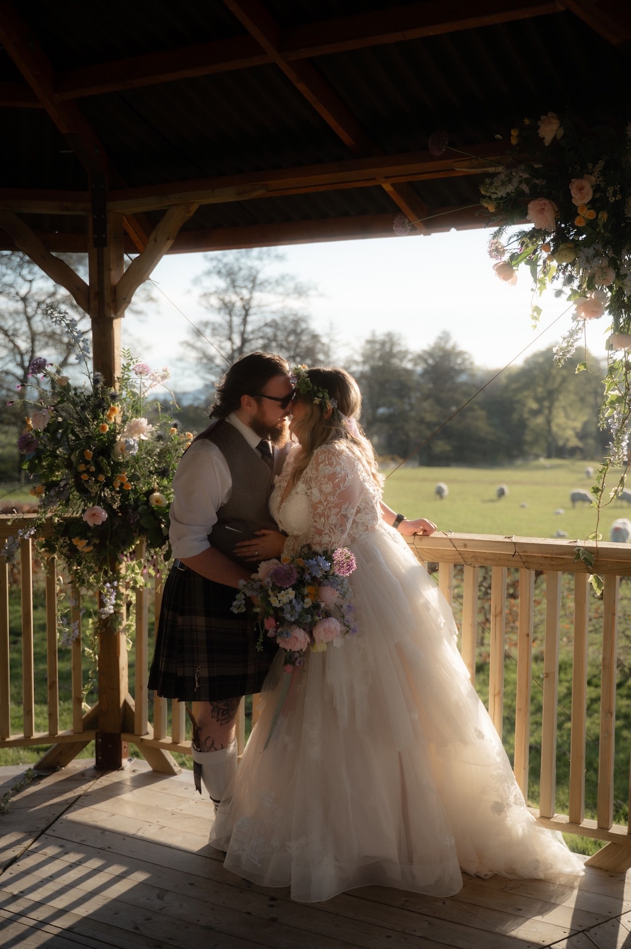 Kelburn Castle Wedding Photography - Chloe And Stewart's Big Day 61 Kelburn Estate Wedding pavilion bride and groom