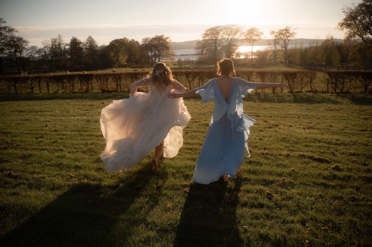 Kelburn Castle Wedding Photography - Chloe And Stewart's Big Day 62 Kelburn Estate Wedding bride and bridesmaid
