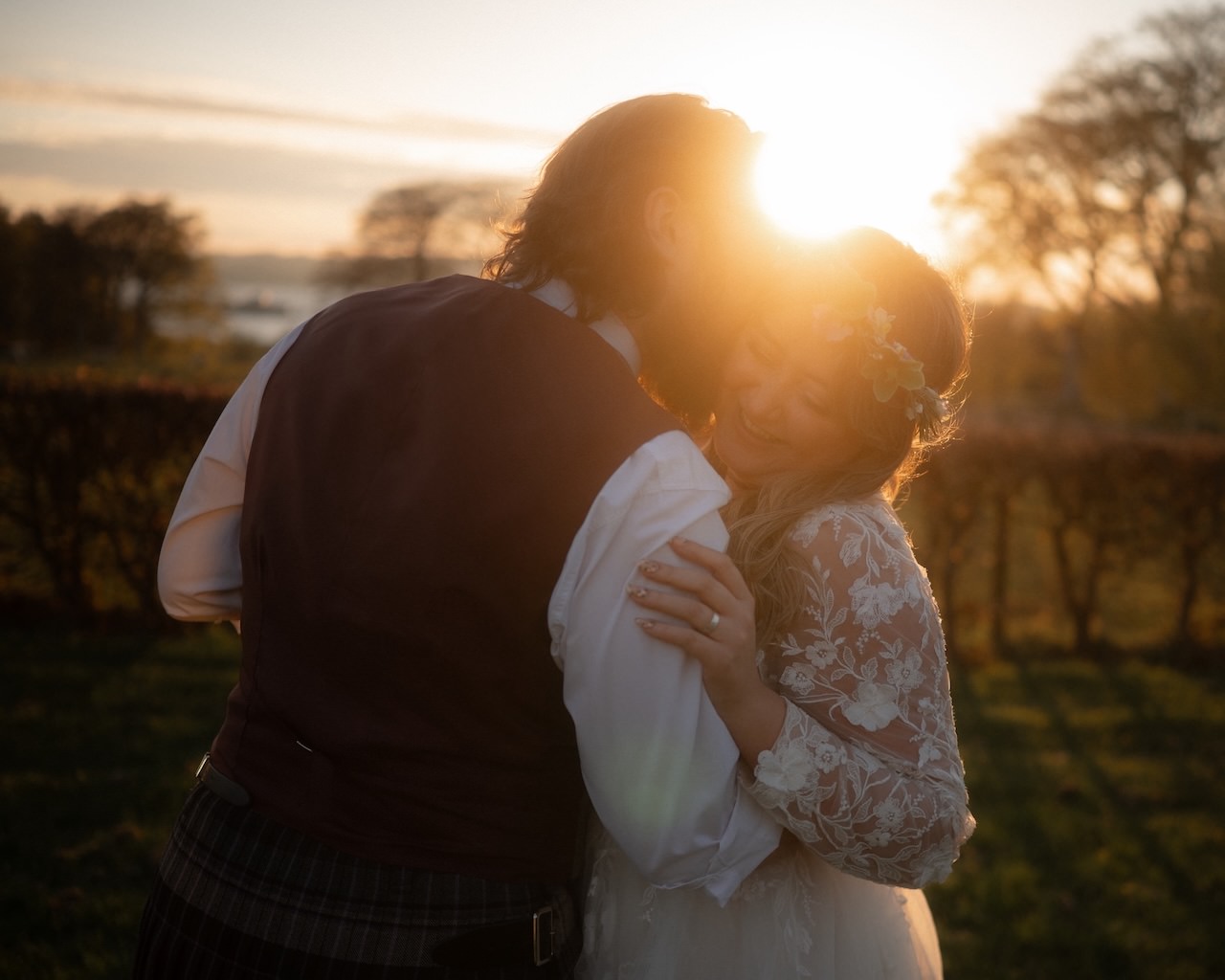 Kelburn Castle Wedding Photography - Chloe And Stewart's Big Day 71 Kelburn Estate Wedding photography bride and groom sunset session