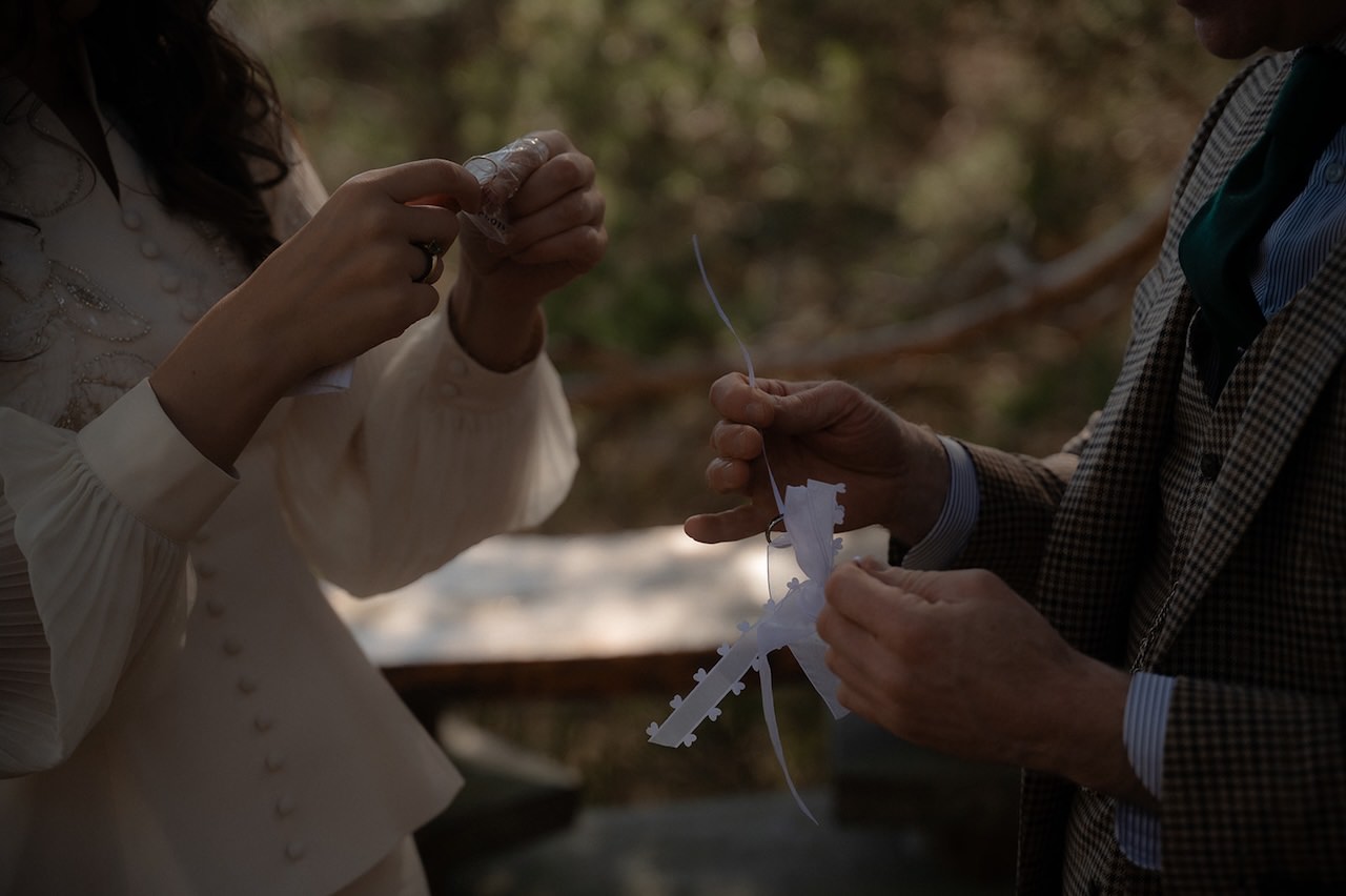 Elegant, Intimate Scottish Highlands Elopement in the Cairngorms 8 Elopement Wedding Rings Ceremony Detail