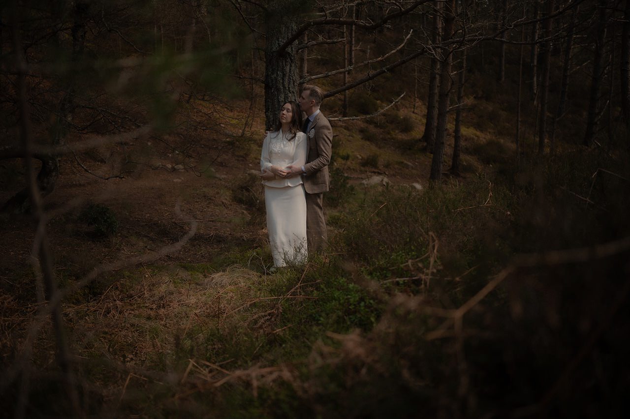 Elegant, Intimate Scottish Highlands Elopement in the Cairngorms 22 Elopement in the Cairngorms Woodlands
