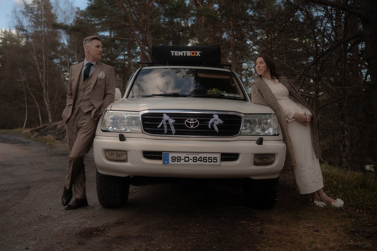 Elegant, Intimate Scottish Highlands Elopement in the Cairngorms 2 Classic Land Cruiser Wedding in the Cairngorms